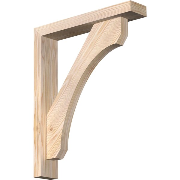 Ekena Millwork Legacy Block Smooth Bracket w/ Offset Brace, Douglas Fir, 3 1/2"W x 18"D x 22"H BKT0402X18X22LEC05SDF - main
